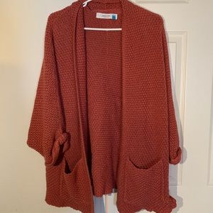Burnt orange batwing sleeve cardigan